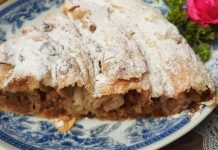 Pite me arra, mollë dhe kanellë